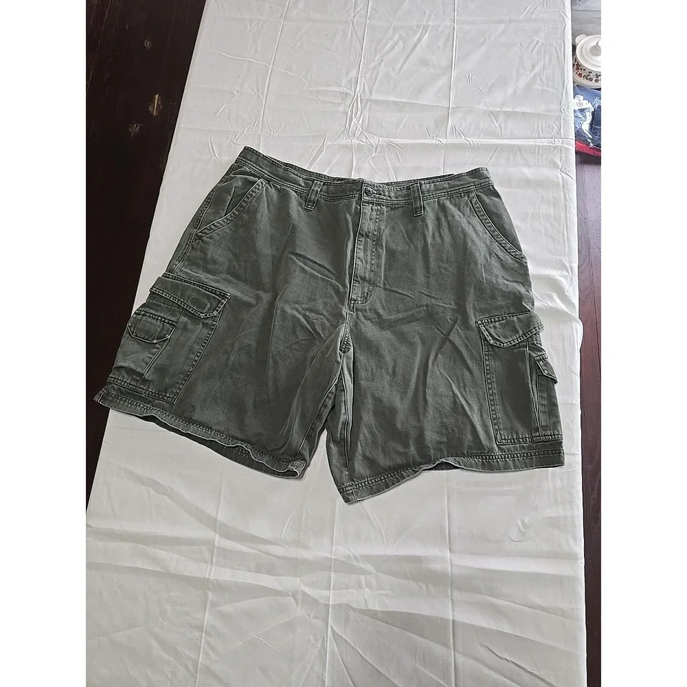 Mens Route 66 Shorts‎ Comfortable Size 42 Hunter Green Cargo A3265